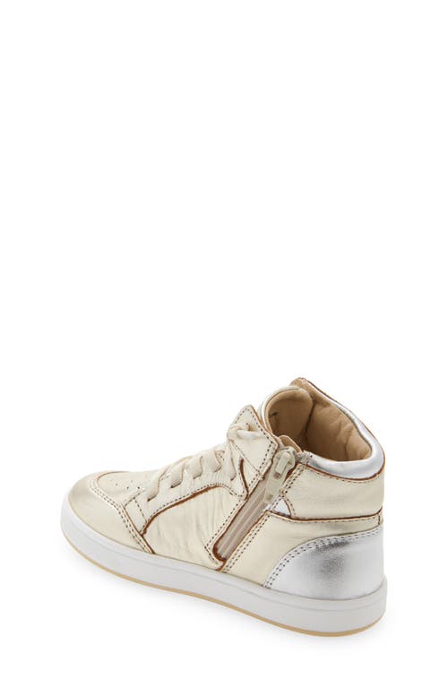 Shop Old Soles Kids' Starling Metallic High Top Sneaker In Gold/silver/nacardo Blanco