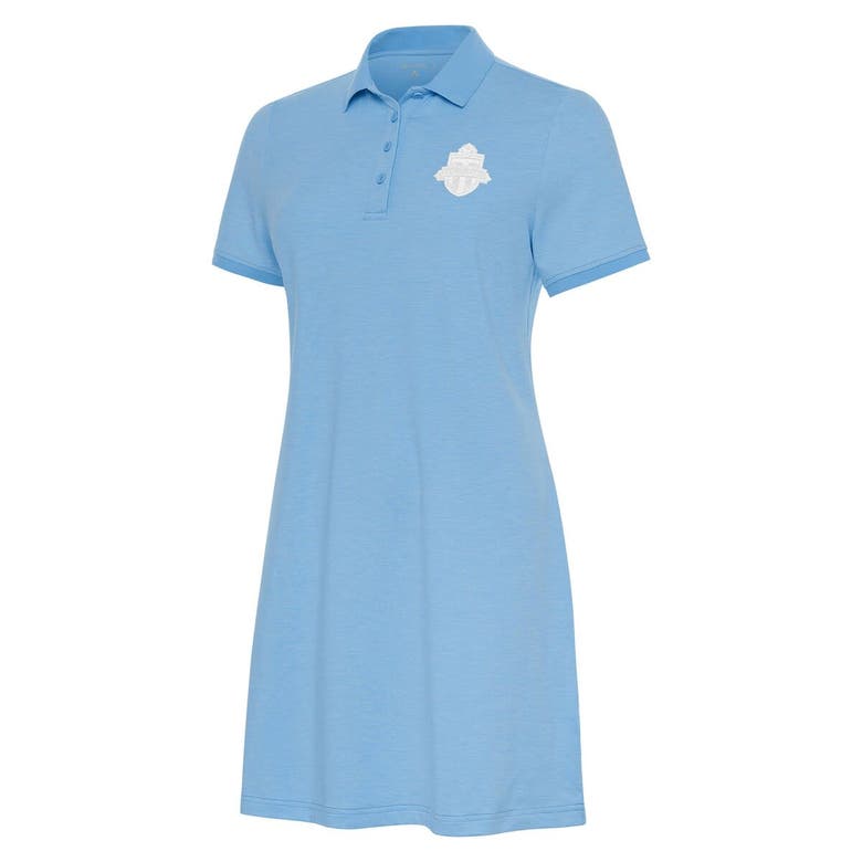 Shop Antigua Light Blue Toronto Fc White Logo Play Through Polo Dress
