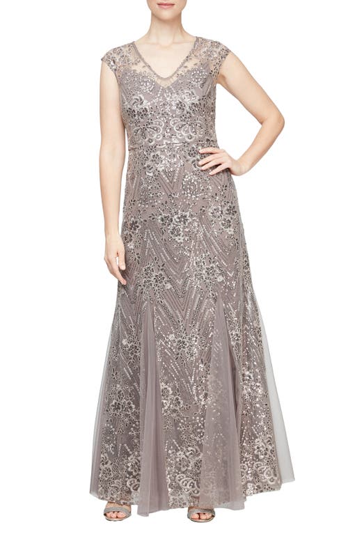 Alex Evenings Sequin Embroidered Evening Gown at Nordstrom,