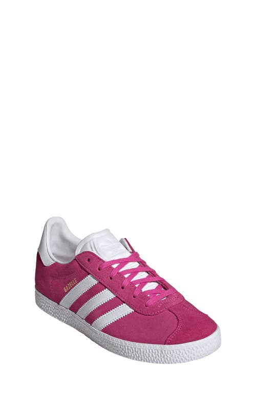 Shop Adidas Originals Adidas Kids' Gazelle Low Top Sneaker In Fuchsia/white/gold Metallic