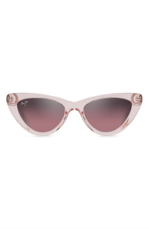 Maui Jim Lychee 52mm PolarizedPlus2 Cat Eye Sunglasses in Translucent Light Pink at Nordstrom