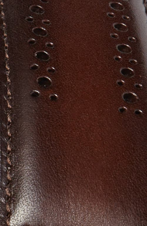 Allen Edmonds Manistee Brogued Leather Belt In Brown/brown