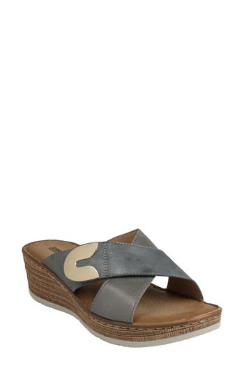 Good Choice New York Demi Platform Wedge Slide Sandal In Gray