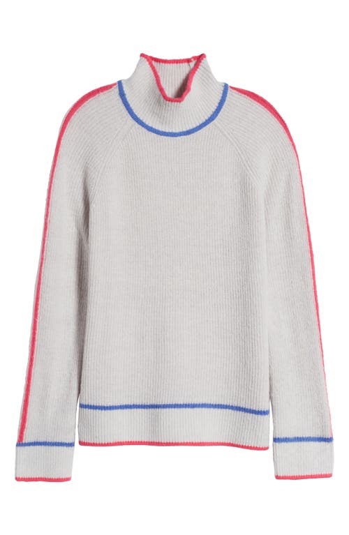 Shop Hatley Contrast Trim Mock Neck Sweater In Grey