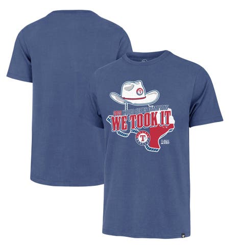 Men's '47 Royal Texas Rangers 2023 World Series Champions Local Playoff Franklin T-Shirt