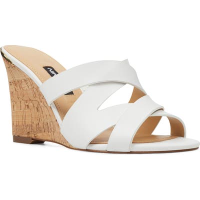 Nine West Lila Wedge Slide Sandal, White