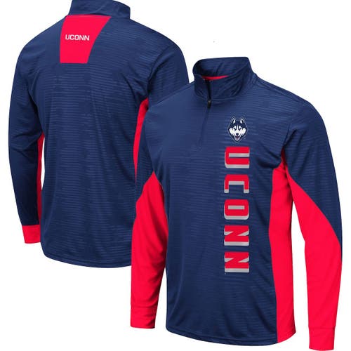 Men's Colosseum Navy UConn Huskies Bart Windshirt Quarter-Zip Jacket