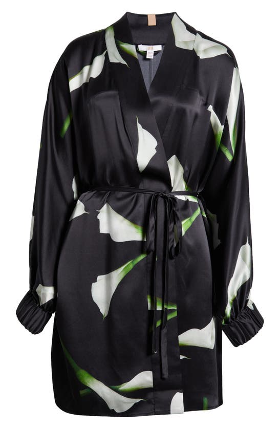 Shop Lunya Washable Silk Robe In Floating Lily Large