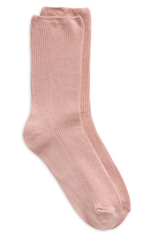 Shop Nordstrom Rib Crew Socks In Pink Puff