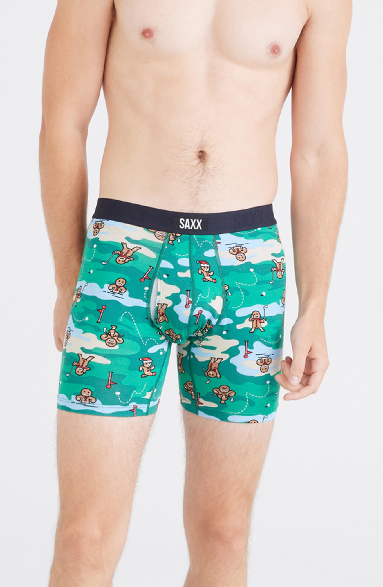 SAXX Vibe Xtra Super Soft Boxer Briefs in Holiday Par-Tee-Green Cover