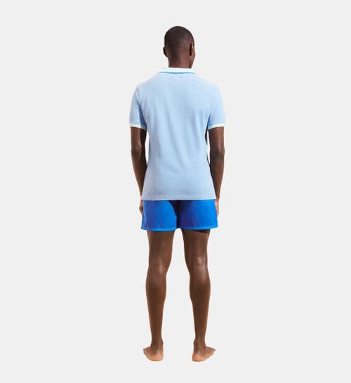 Vilebrequin Solid Cotton Polo In Thalassa