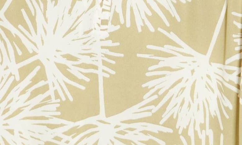 Shop Pleione Stripe Short Sleeve High-low Tunic Top In Sage Ivory Palm Fan