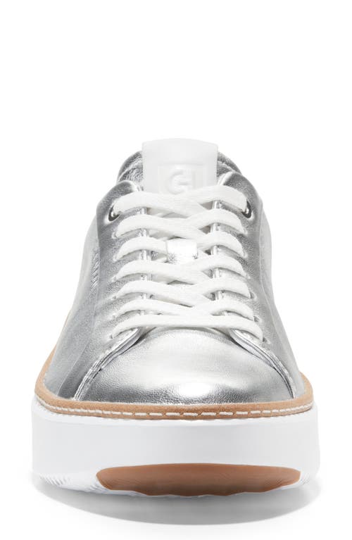 Shop Cole Haan Grandpro Topspin Sneaker In Silver Tal