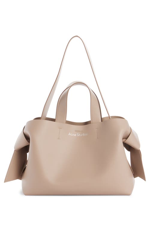 Shop Acne Studios Musubi Leather Tote In Taupe Beige