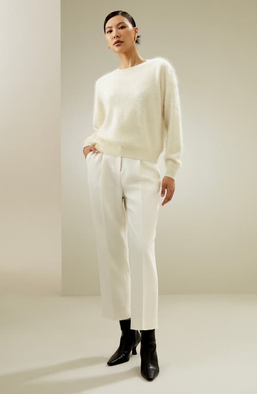 Lilysilk Classic Round Neck Cashmere Sweater For Women In White