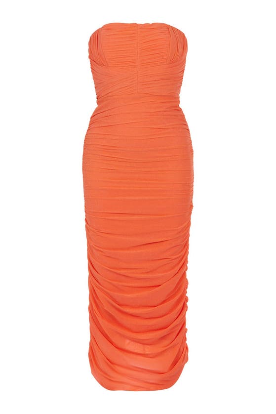 Shop Nocturne Sparkly Draped Dress In Salmon