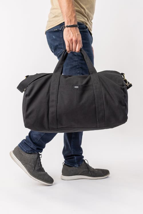 Terra Thread Organic Cotton Gym Bag In Ivory Black