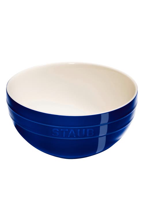 Shop Staub 2-piece Ceramic Nested Mixing Bowl Set In Dark Blue