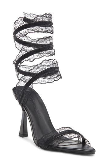 Wild Diva Lounge Shylee Wrap Sandal In Black