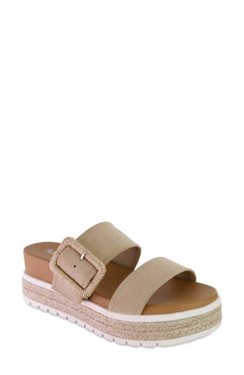 Shop Mia Kenzy Platform Sandal In Sand Burni