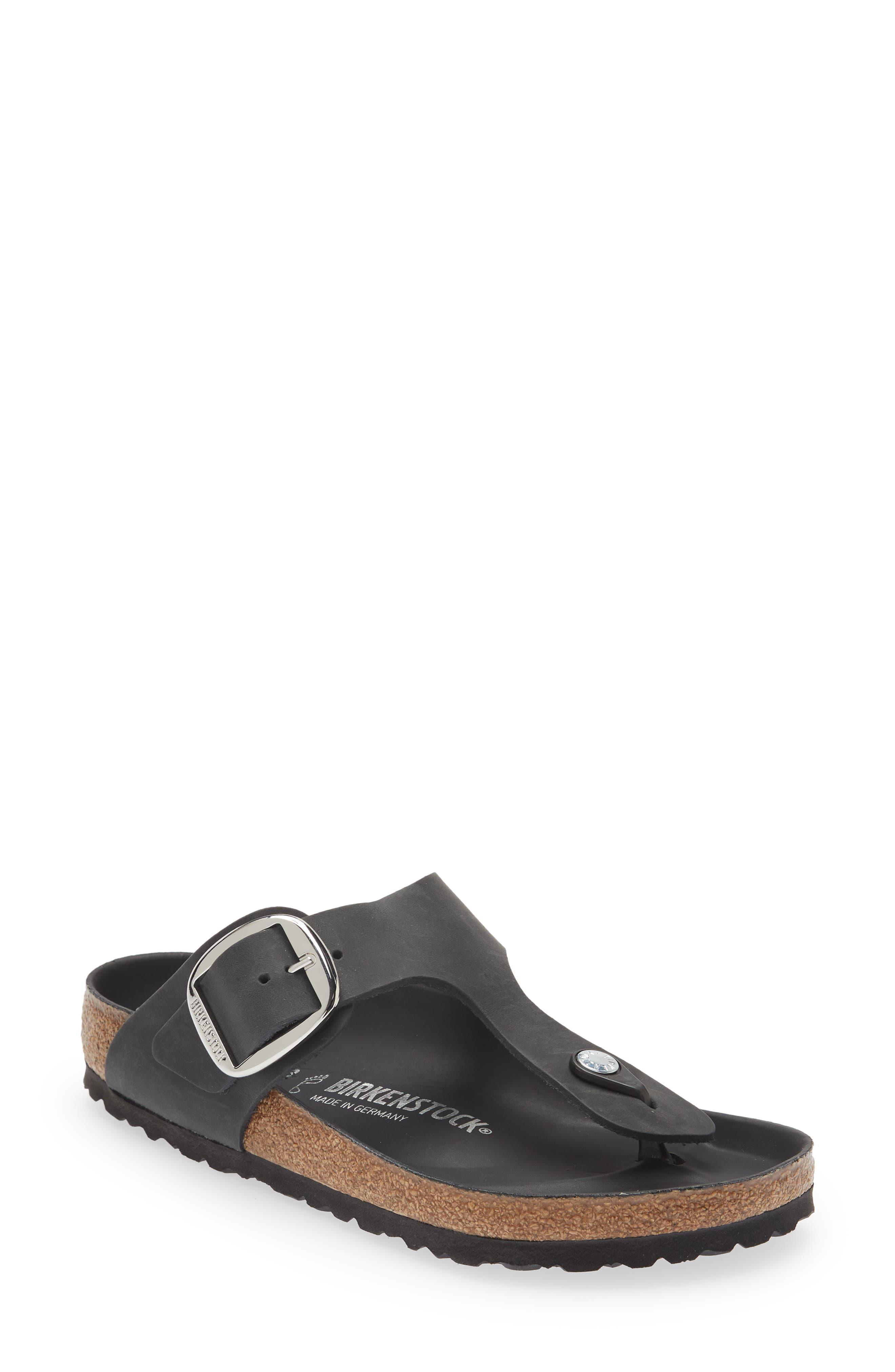 black leather gizeh birkenstock