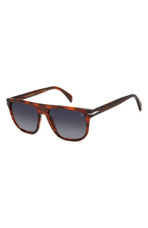 Shop David Beckham Eyewear 56mm Square Sunglasses In Brown Horn