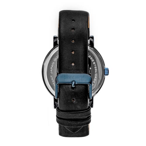 Shop Simplify The 7000 Leather-band Watch In Blue/black