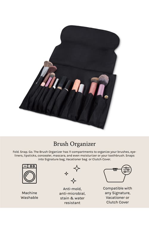 Shop Kusshi Vacationer Leather Makeup Bag In Black Leather/pink