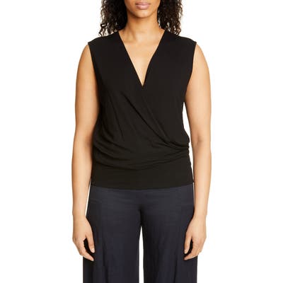 Zero + Maria Cornejo Jazmin Slim Jersey Wrap Top, Black