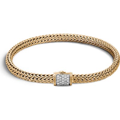 John Hardy Classic Chain 18K & Pave Diamond Bracelet