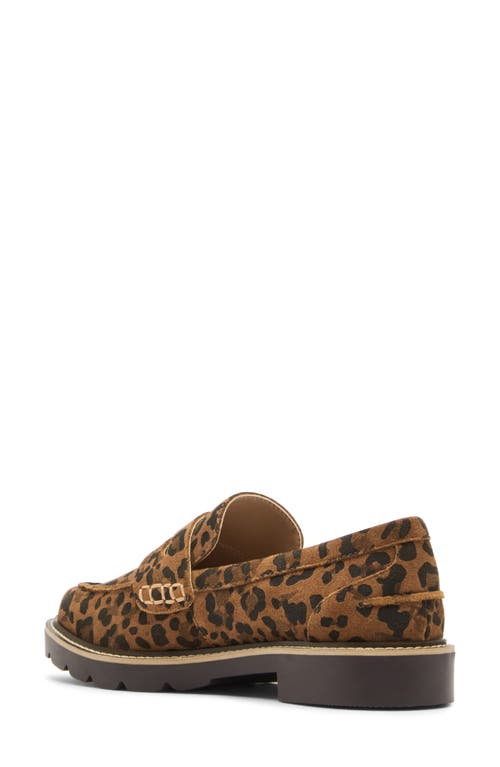 Blondo Waterproof Penny Loafer In Leopard Suede