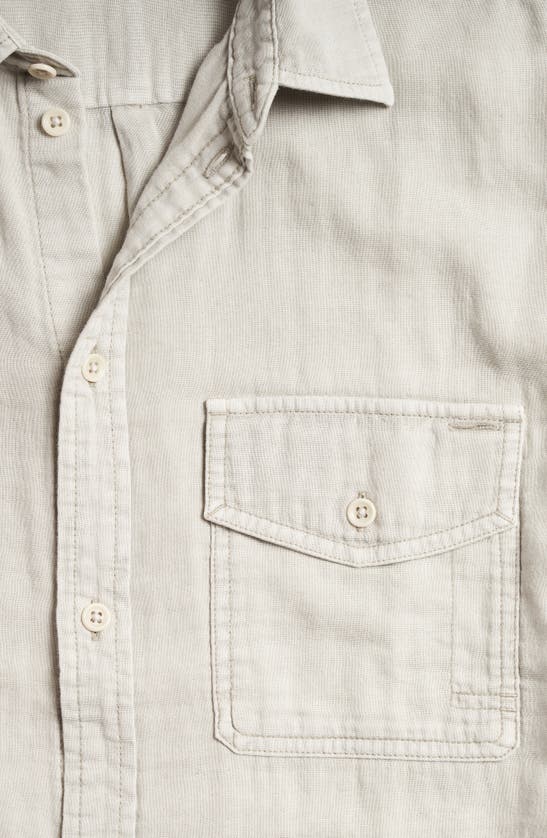 Rowan Leeds Cotton Gauze Short Sleeve Button-up Shirt In Chalk