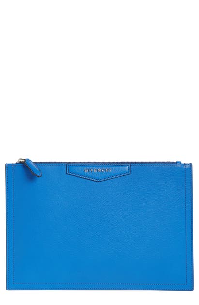 Givenchy Medium Antigona Leather Pouch - Blue In Persian Blue