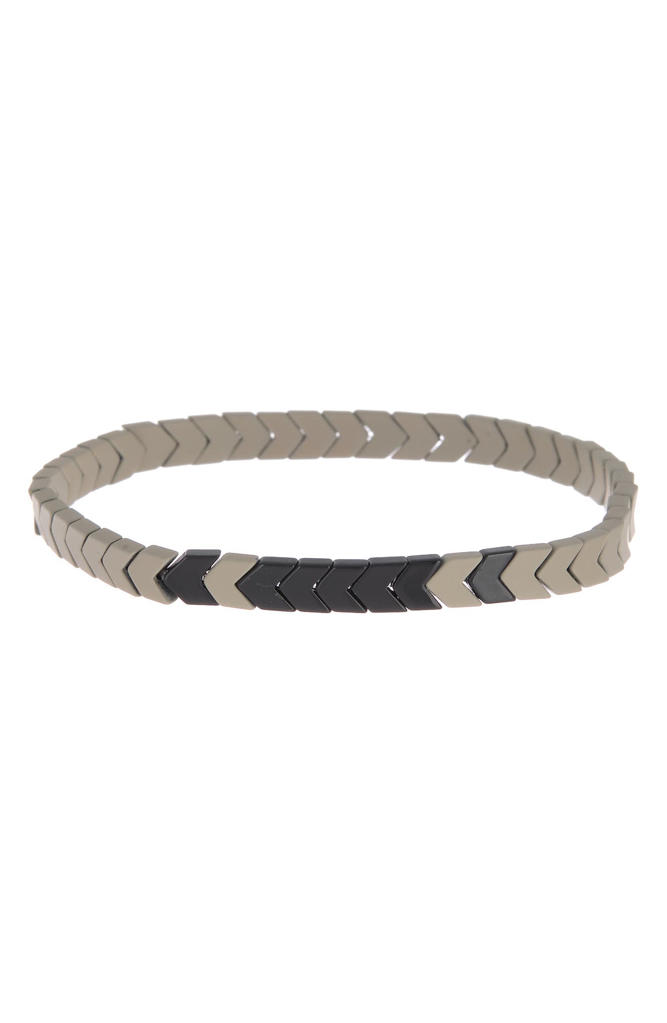 Abound Coated Metal Chevron Stretch Bracelet In Grey- Black