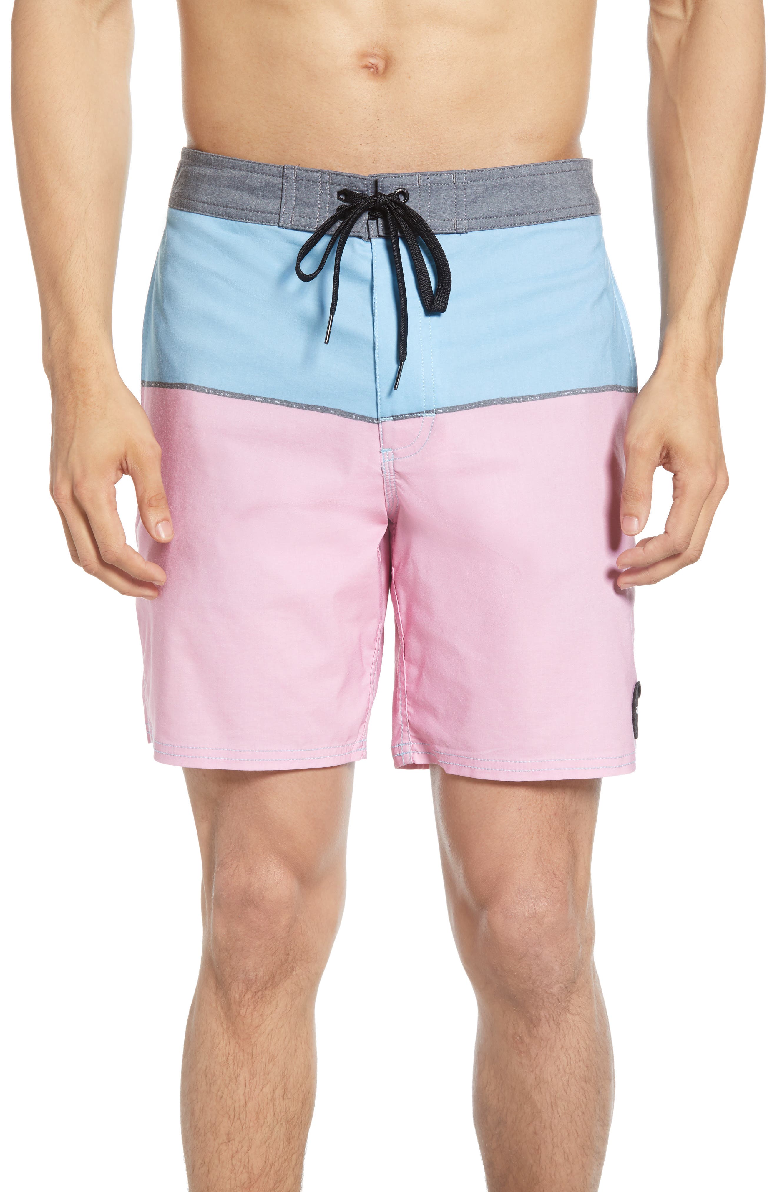 Rvca Spits Colorblock Board Shorts, Coral
