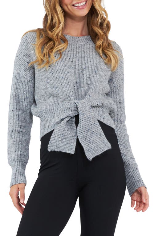 Shop Ripe Maternity Bonnie Tie Front Maternity/nursing Sweater In Grey Marle