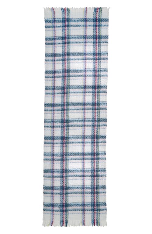 Shop Treasure & Bond Fringe Blanket Scarf In Blue Plaid Combo