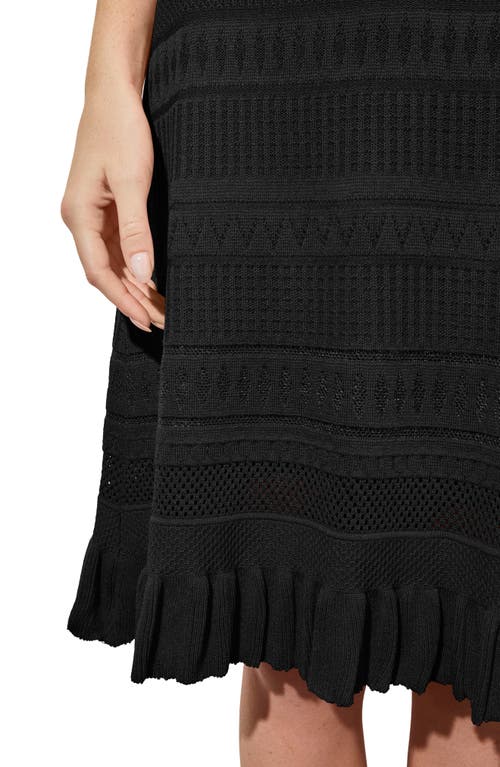 Shop Ming Wang Pointelle & Burnout Sweater Dress In Black