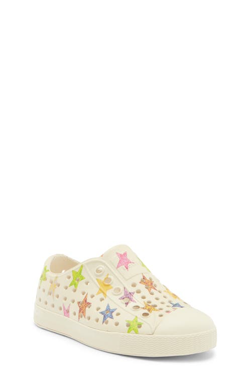 Shop Native Shoes Jefferson Water Friendly Perforated Slip-on In White/white/multi Star