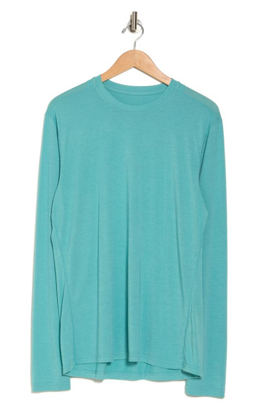 Z By Zella Dash Long Sleeve Crewneck T-shirt In Teal Meadow