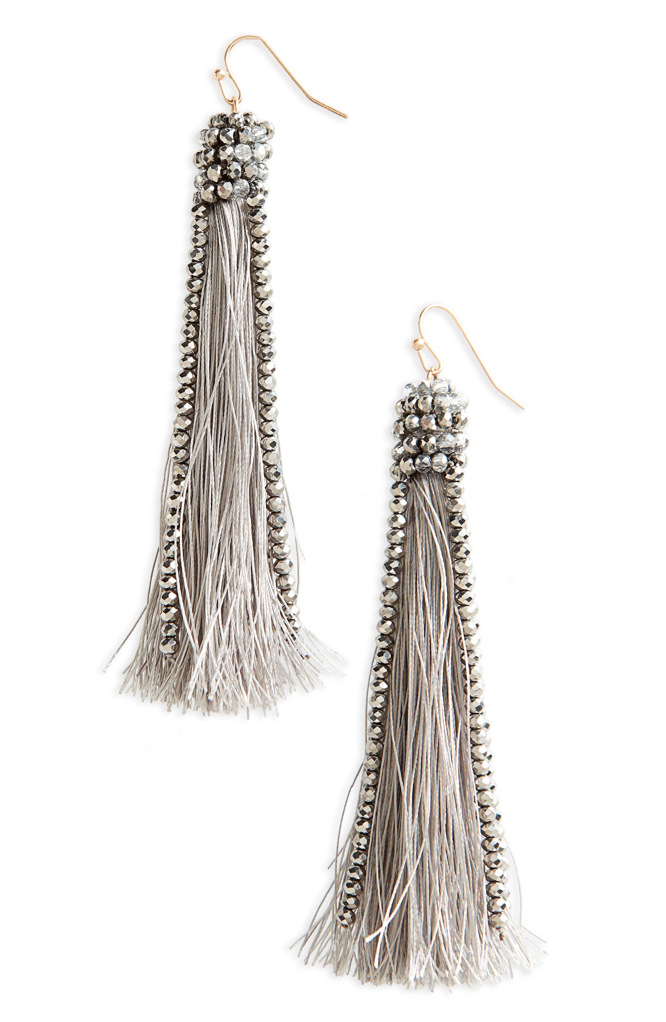 Panacea Beaded Tassel Earrings Nordstrom