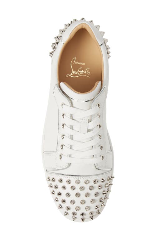 Christian Louboutin Vieira 2 White Leather Sneakers In Bianco/silver