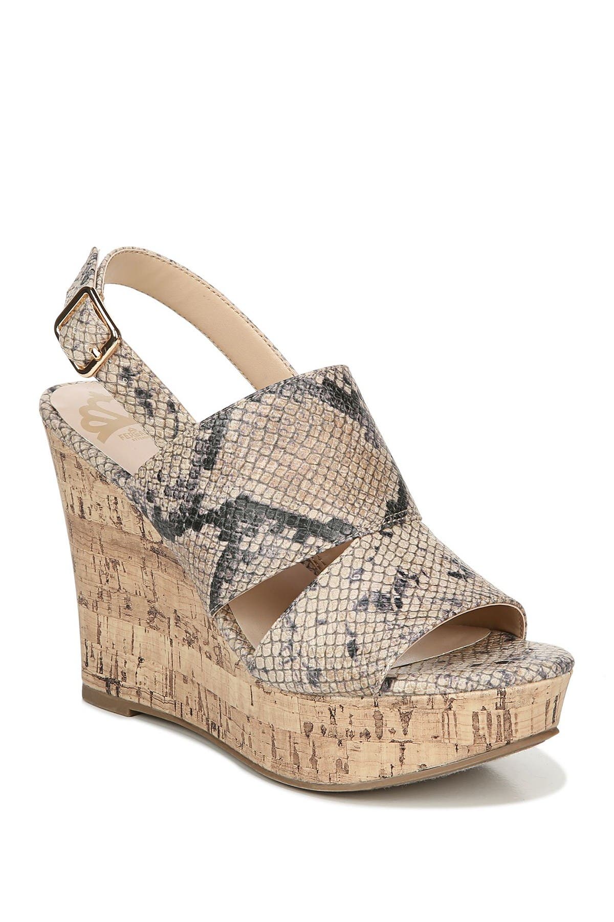 snakeskin wedge sandals