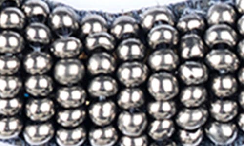 Deepa Gurnani Asta Beaded Drop Earrings In Gunmetal