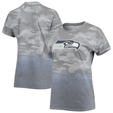 Juniors Gray/Purple Baltimore Ravens Beth Camo Dip-Dye T-Shirt