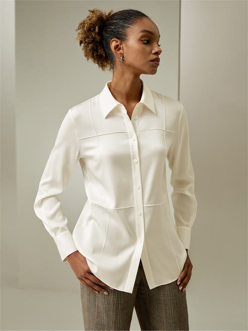 Lilysilk Sprezzatura Silk Blouse In Natural White
