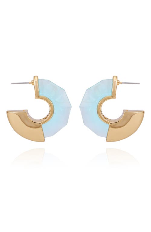 Shop Vince Camuto Clearly Disco Hoop Earrings In Light Blue/gold Tone