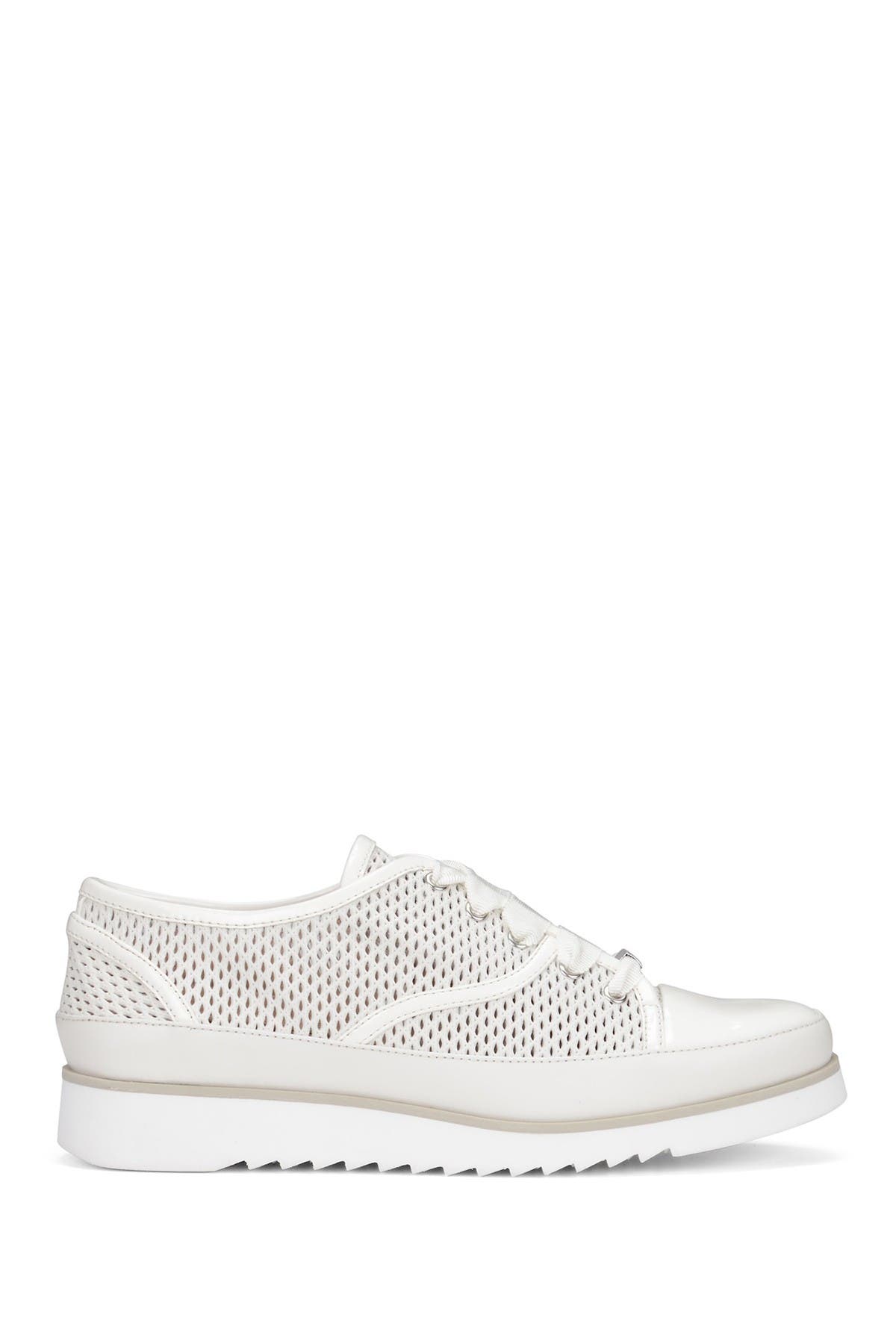 Donald Pliner Flipp Perforated Leather Sneaker In Bone Leather