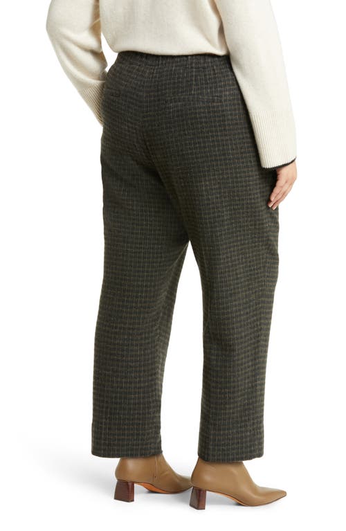 Vince Wool Blend Plaid Crop Pants In Azure Check