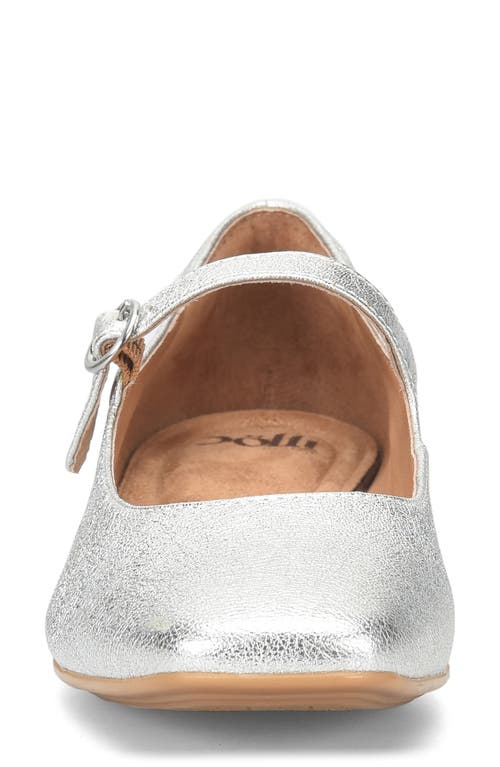 Söfft Sofft Elsey Leather Flat In Silver Metallic